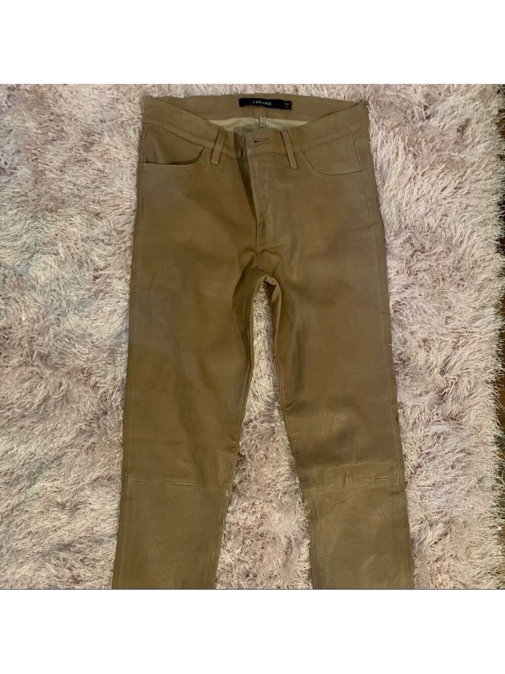 J BRAND tan colored lamb leather jeans.  Size 28